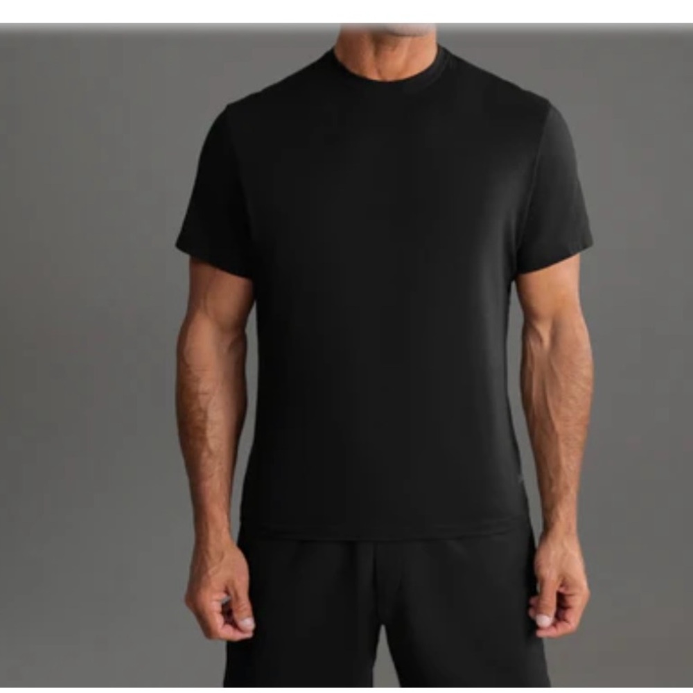 SENE Cumulus Crew T-Shirt Black Short Sleeve Heavyweight Terry Cotton Sz S